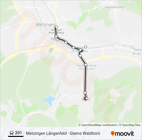 201 Bus Line Map