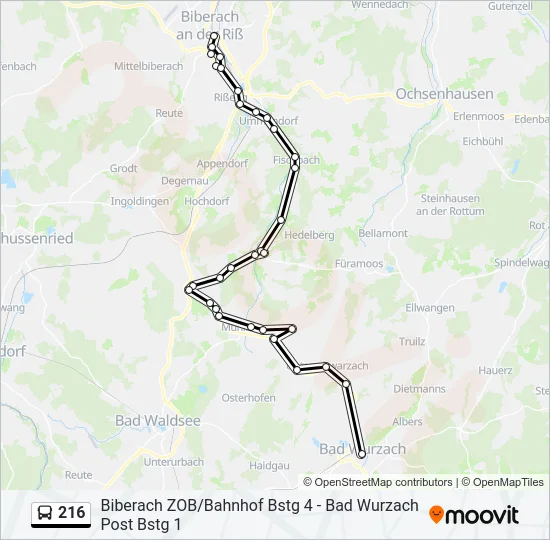 216 Bus Line Map