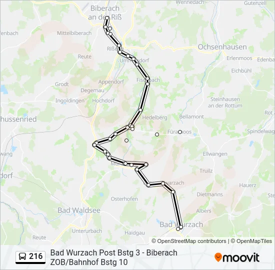 216 Bus Line Map