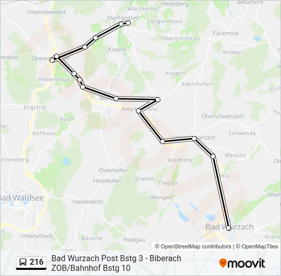 216 Bus Line Map