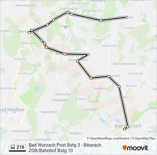 216 Bus Line Map