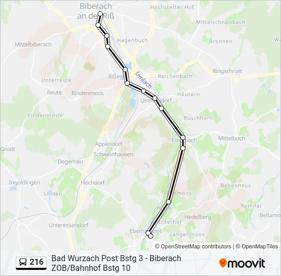 216 Bus Line Map