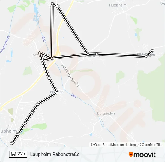 227 Bus Line Map