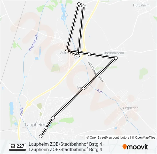 227 Bus Line Map