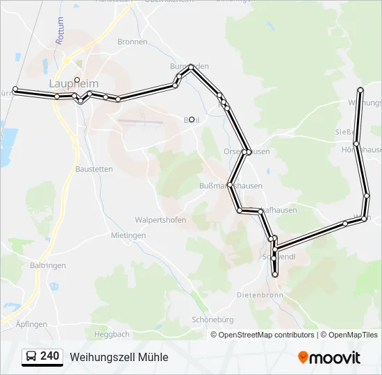 240 Bus Line Map
