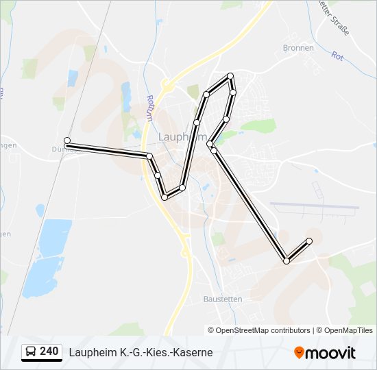 Автобус 240: карта маршрута