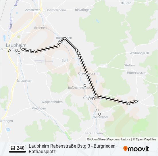 240 bus Line Map