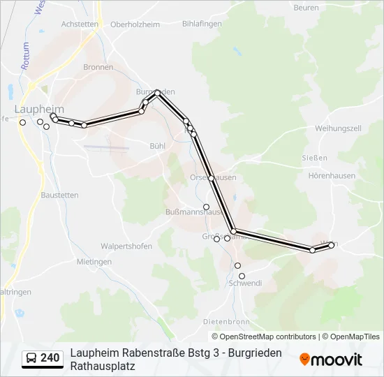 240 Bus Line Map