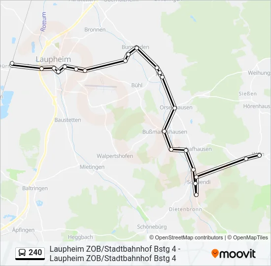 240 Bus Line Map