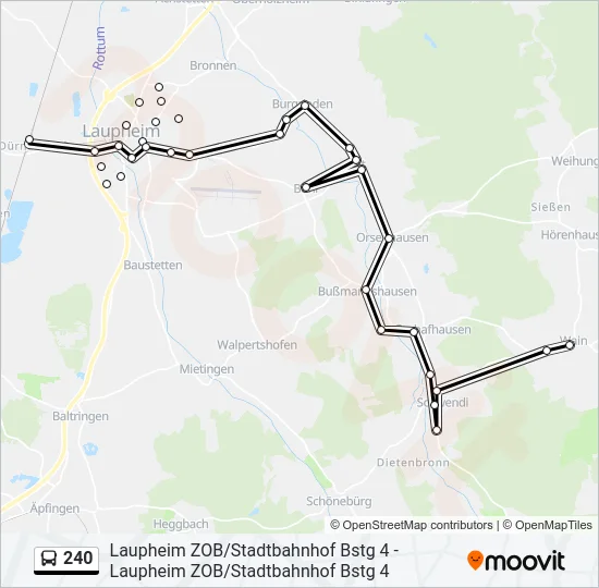 240 Bus Line Map
