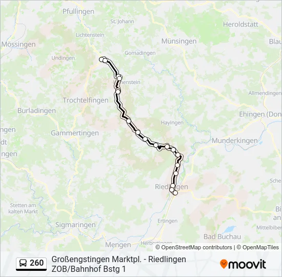 260 Bus Line Map