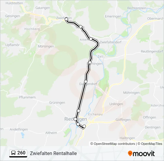 260 Bus Line Map