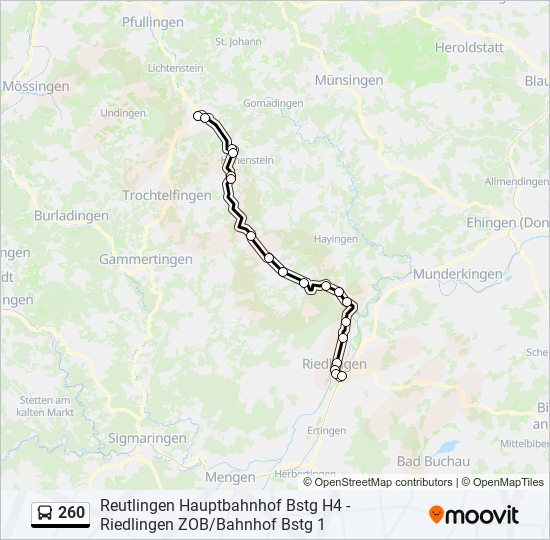 260 bus Line Map