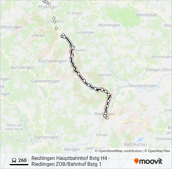 260 Bus Line Map