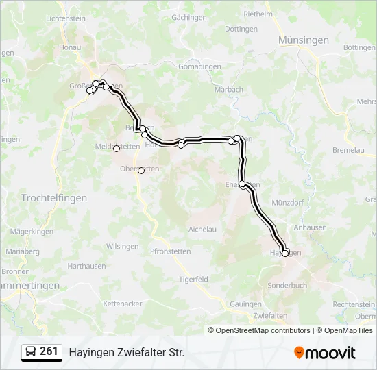 261 Bus Line Map