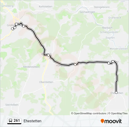 261 Bus Line Map