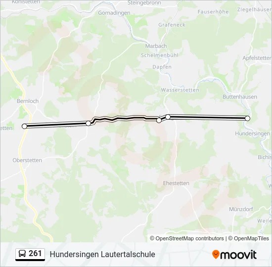 261 Bus Line Map