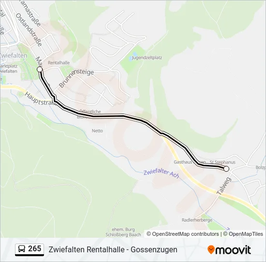 265 Bus Line Map