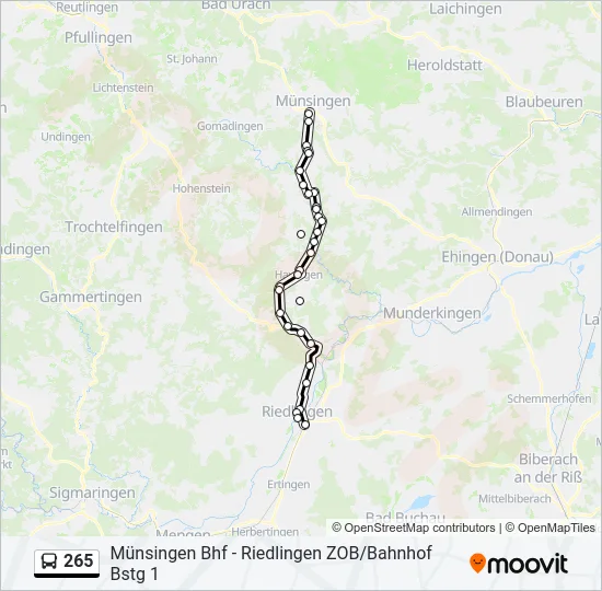 265 Bus Line Map