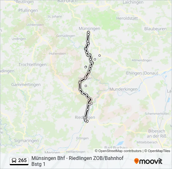 265 Bus Line Map