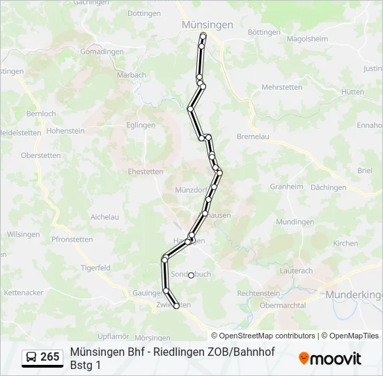 265 Bus Line Map