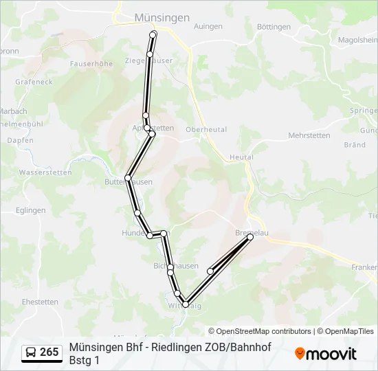 265 Bus Line Map