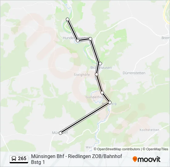 265 Bus Line Map