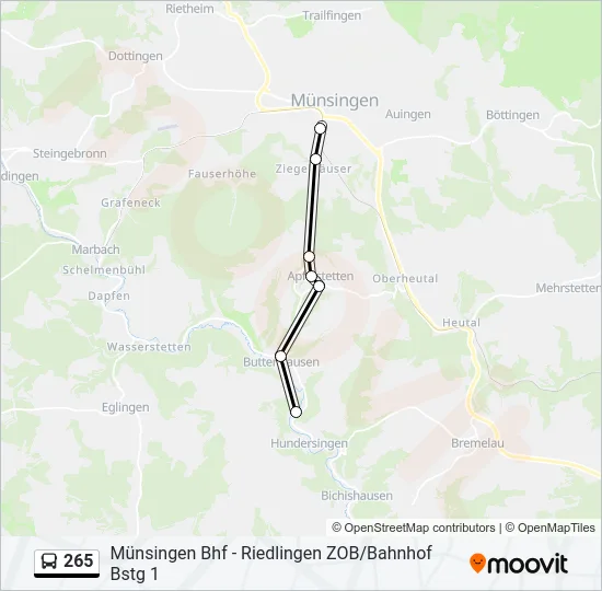 265 Bus Line Map