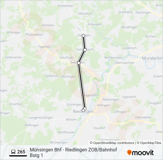 265 Bus Line Map