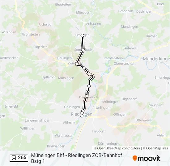 265 Bus Line Map