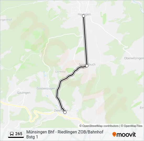265 Bus Line Map