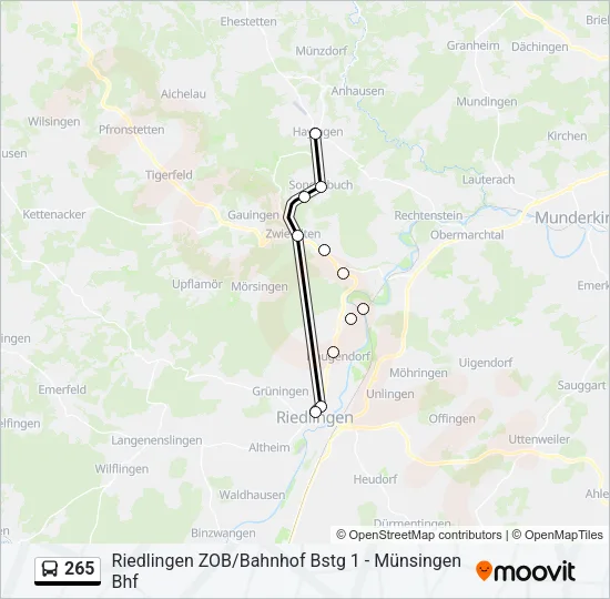 265 Bus Line Map