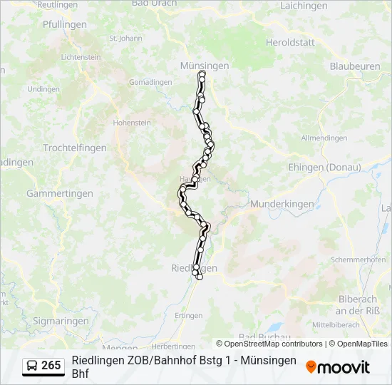 265 Bus Line Map