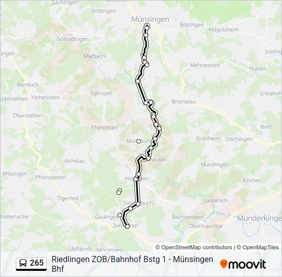 265 Bus Line Map