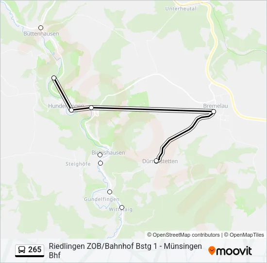 265 Bus Line Map