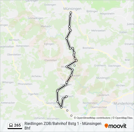 265 Bus Line Map
