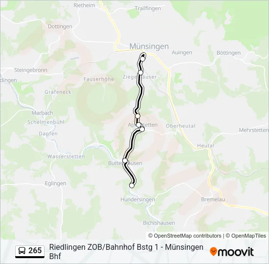 265 Bus Line Map
