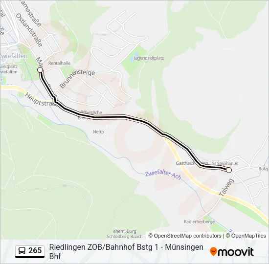 265 Bus Line Map