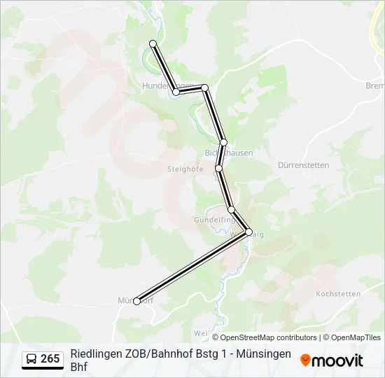 265 Bus Line Map