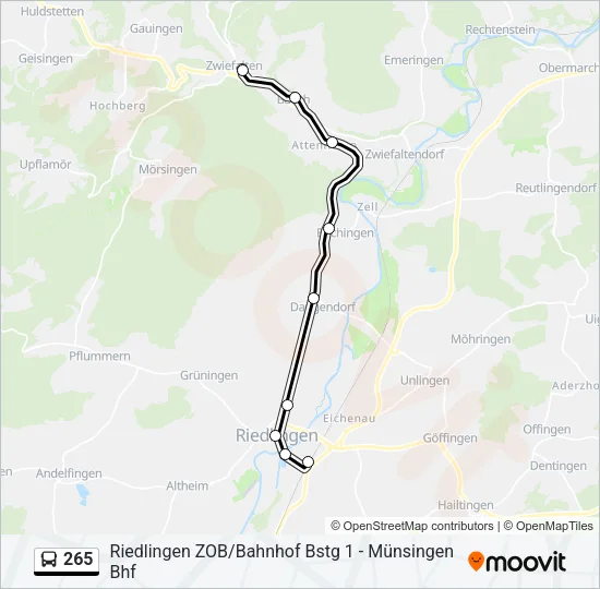 265 Bus Line Map