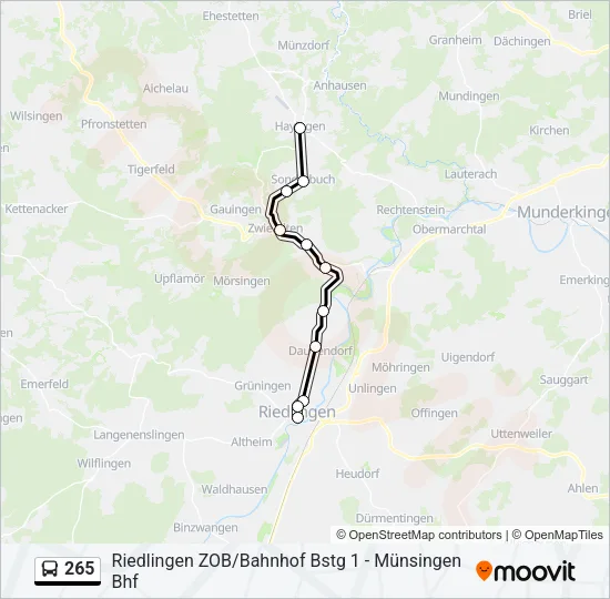 265 Bus Line Map