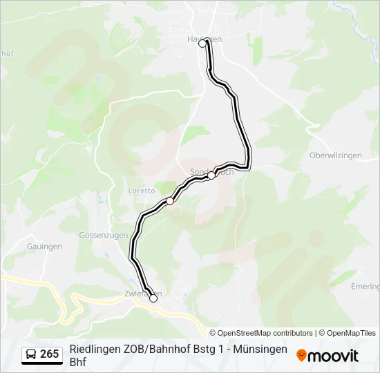 265 Bus Line Map