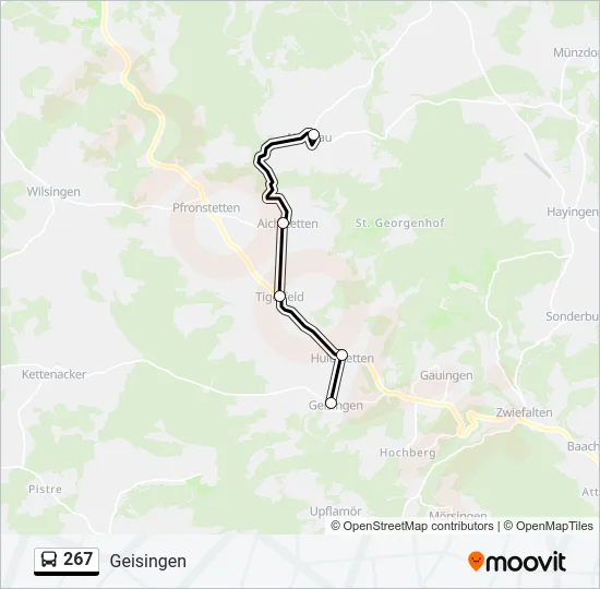 267 Bus Line Map
