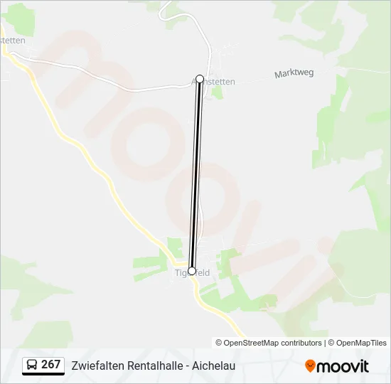 267 Bus Line Map