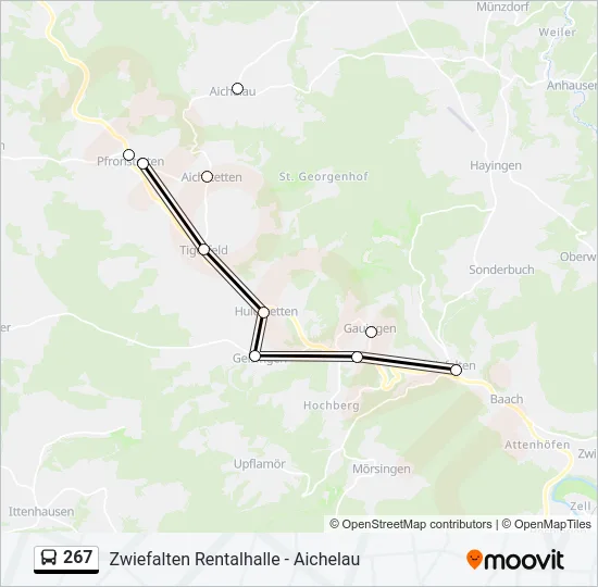 267 Bus Line Map