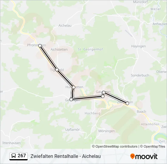267 Bus Line Map