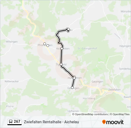 267 Bus Line Map