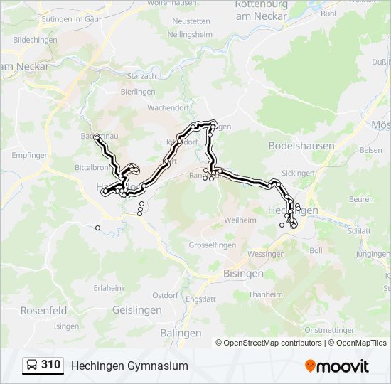 310 bus Line Map