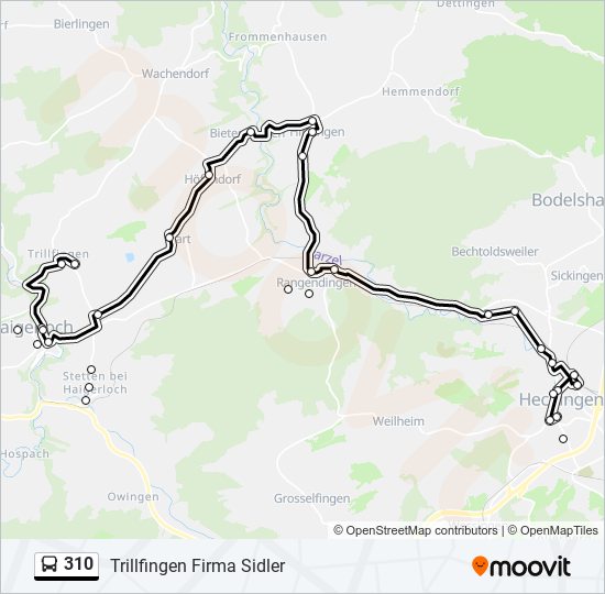 310 bus Line Map