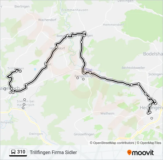 310 Bus Line Map